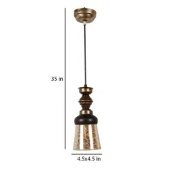 foziq Graham Antique Gold Metal Hanging Light image 3