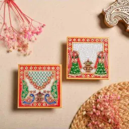 Multicolor Marble Puja Chowki for God Idols (Pack of 2)-image-49