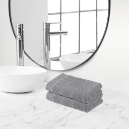 himeya Grey Cotton Solid 550 GSM Hand Towels image 1