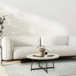 obeetee Grey 100% Polyester Geometric 6 x 9 Feet Hand Woven Carpet image 1