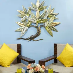 the shining rays Gold Iron Etched Tree Metal Wall Art image 2