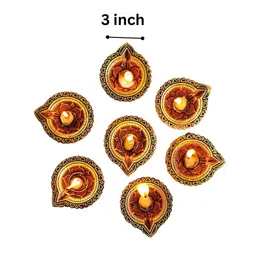 the handicraftian Festive Terracotta Diya Set (Pack Of 10) image 2