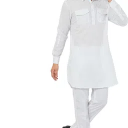 Men Linen Kurta Pant Set-image-0