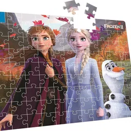 zokato 99 Pieces Jigsaw Puzzle for Kids. Puzzle Size 44.5cm X 37cm (Frozen II) image 2