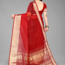 banaras silk palace Dyed Bollywood Organza Saree image 2