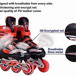 namanshu tex Skating Shoes Premium Quality & Adjustable Different Size With Light In-line Skates - Size 6-9 UK image 3