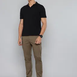 flying machine Men Slim Fit Brown Cotton Blend Trousers image 5