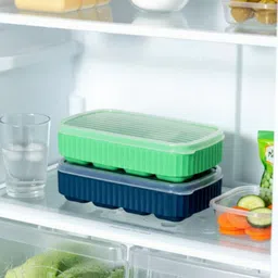 hm evotek Colorful Silicone 8 Cube Ice Maker Mold for Colorful & Cold Drinks Blue, Green Silicone Ice Cube Tray-picture-29