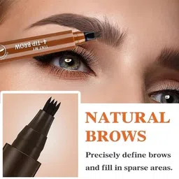 yawi Microblading Perfect Pen Waterproof Eyebrow Pencil Black with Brush image 1