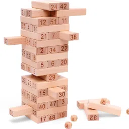 homentra Wooden Jenga Tower 54 Pcs | Tumbling Block Game with Dice, Fun Family & Kids Toy-picture-20