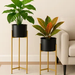 Flower Floor Planter for Indoor, Living Room Plants Pot Stand Plant Container Set-image-45