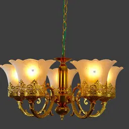 PORTUGUESE STYLE 5 LAMP LIGHT GOLDEN/WHITE CEILING CHANDELIER PENDANT HANGING Chandelier Ceiling Lamp-image-36