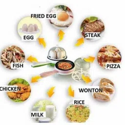 spella Electric Non stick Frying Pan with Steam Egg Boiler-50 Non-Stick Egg_FryPan Boiled Eggs_Steaming Boiling Roasting-50 Egg Cooker image 3