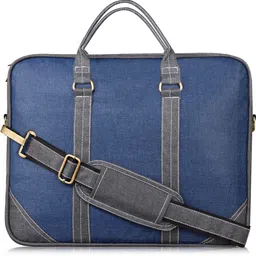 jpenterprises Blue & Grey Color Linen 10L Office Laptop Bag For Men & Women JP-BG45 Waterproof Messenger Bag-picture-41