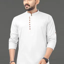 usona Men Solid Pure Cotton Straight Kurta-picture-16