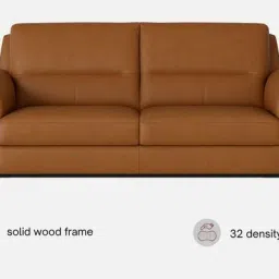 trevi furniture Madison 2.0 Leatherette 3 Seater Sofa In Tan PU Colour image 4