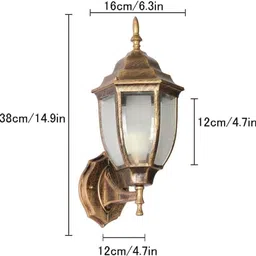 whiteray GOLDEN ANTIQUE COLOUR OUTDOOR GATE LIGHT FOR GATE, PATHWAY, HOME DECORATION, OUTDOOR LAMP (BULB INCLUDED) (PACK OF 2) Gate Light Outdoor Lamp image 5