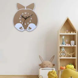 olive tree Multicolour Engineered Wood Battery Operated Wall Clock image 1