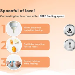 mylo Baby Feeding Bottles for New Born Babies with Spoon | Anti Colic - (125+250ml) - 375 ml image 3