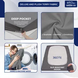 gadda co Fitted Double Size Waterproof, Stretchable, Breathable Mattress Cover image 4