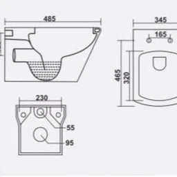 moro AASTHAA Wall Mounted Western Toilet Commode High-Grade Ceramic Water Closet Western Commode image 4