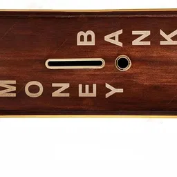 toobil Wooden Money Saving Box|CashSaver MoneyBox with Counting Target|wooden Coin Bank Coin Bank image 3