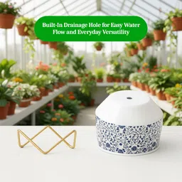 ultra urbanware Metal Flora Design Small Planter with Metal Stand, Indoor & Outdoor Plant Plant Container Set image 4