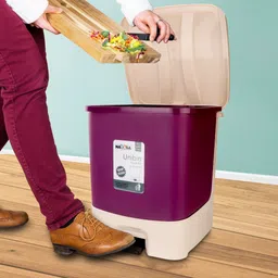nayasa Unibin Square Big- 33 Ltrs With Lid and Detachable Plastic Bin For Home Plastic Dustbin image 5