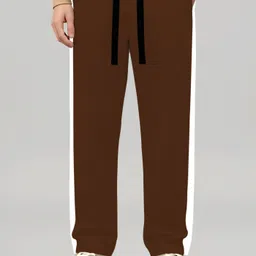 Men Striped Brown, White Track Pants-image-8