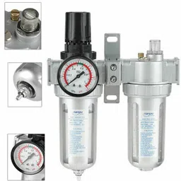 hosemart FRL 1/2 Inch Filter Regulator Lubricator Pneumatic Test Indicator image 2