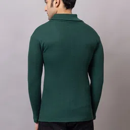bab Men Solid High Neck Green Sweater image 2