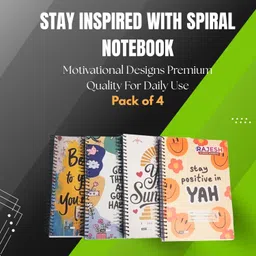 rajesh stationery Ruled Soft Cover Spiral Notebook, Memo Notepads Diary with Motivational Cover A4 Notebook Ruled 140 Pages-picture-38
