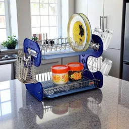 amol Utensil Kitchen Rack Premium Stainless Steel Dish Rack | Kitchen Organizers | Kitchen Stand Steel image 2