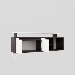 mintwud from pepperfry Rhodium TV Console In Wenge Brown & White Finish image 4