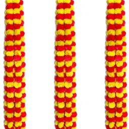 shreeradhearts Artificial flowers Home Decoration Diwali puja Temple Multicolor Marigold Multicolor, Yellow, Orange Gerbera Artificial Flower image 4