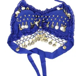 vritraz Women Party Blue, Gold Fabric, Metal Belt image 3