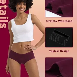 ummiss Pack of 2 Women Periods Black, Maroon Panty image 2