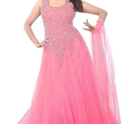 raul zone Embroidered Cotton Silk Semi Stitched Flared/A-line Gown-picture-23