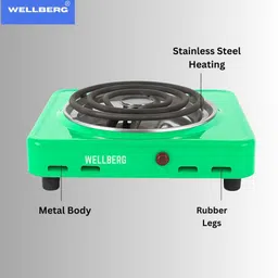 wellberg Portable mini coil electric stove for fast heating of charcoal and utensils Electric Cooking Heater image 4