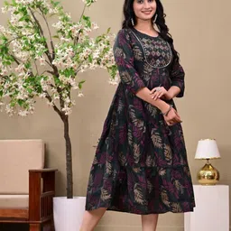 shree shyam textile Printed Viscose Rayon Stitched Anarkali Gown image 3