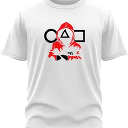 Men Printed Crew Neck Polyester Black T-Shirt-image-86