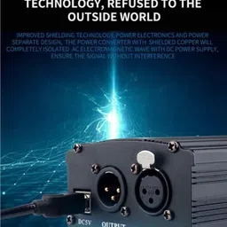 dawnrays Channel 48V USB Phantom Power Supply Audio Interface with USB Cable, With 10 Feet XLR 3 Pin Microphone Cable for Any Condenser Microphone Music Recording Equipment Audio Interface image 4