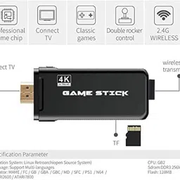 TechnoGenGames Retro Game Stick 2.4G Wireless Classic Video Game Portable Pocket Gaming ConsoleJoystick image 4
