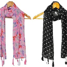 stolevilla Printed Chiffon Women Multicolor Scarf, Stole, Fancy Scarf-picture-37
