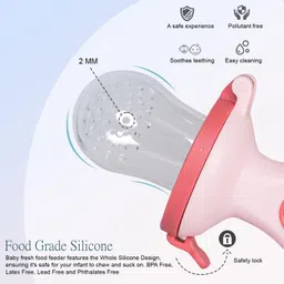 baybee Silicone Food Feeder Pacifier/Teether-Organic Fresh Fruit Nibbler 6-12 Months Teether and Feeder image 3