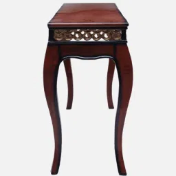 dzyn furnitures Vortex Teak Wood Console Table In Brown Colour image 5