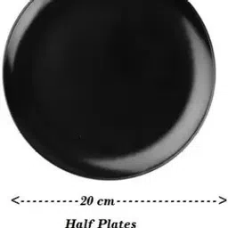 kanha Unbreakable Half Plate for Serving Snacks, Breakfast, 6 Pcs Black & 6 Pcs White Quarter Plate image 2