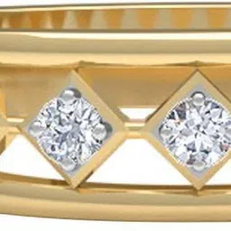 KISNA Real Diamond Jewellery 14kt Diamond Yellow Gold ring image 4