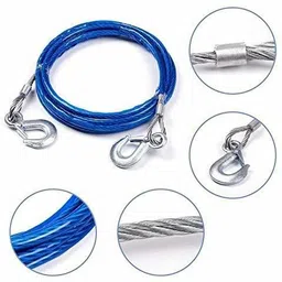 amsik Stainless Steel Wire Tow Rope with 5 Ton (10mm x 4mtr) 5 m Towing Cable image 2