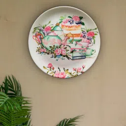 Multicolor Ceramic Old English Garden Parties Decorative Wall Plate By Kolorobia-picture-34